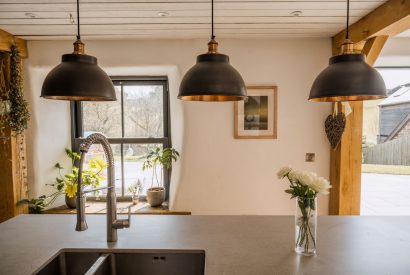 The kitchen at Wisteria Farmhouse, Cornwall