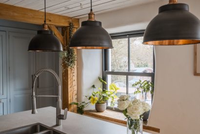 The kitchen at Wisteria Farmhouse, Cornwall