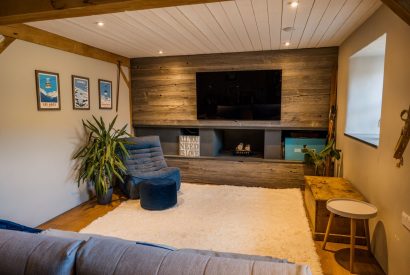 The cinema snug at Wisteria Farmhouse, Cornwall