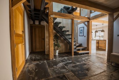 The hallway at Wisteria Farmhouse, Cornwall