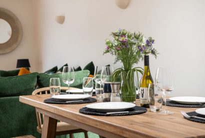 The dining table at Bracken Barn, Devon