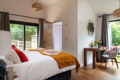 A king size bedroom at Bracken Barn, Devon