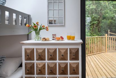 The bunk bedroom at Bracken Barn, Devon