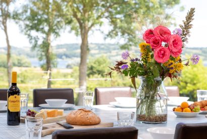 The dining table at Shepherd's Estate, Somerset