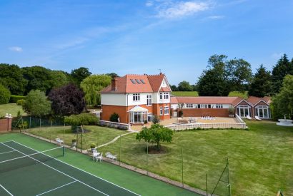 View from the tennis court at Merry Manor, Essex