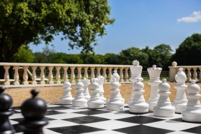 The outdoor chess set at Merry Manor, Essex