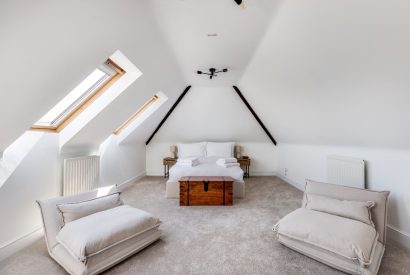 A king sized bedroom at Merry Manor, Essex