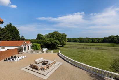 The sun terrace at Merry Manor, Essex