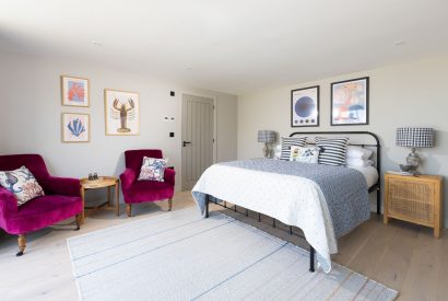 A double bedroom at Tamarind Tide, Cornwall