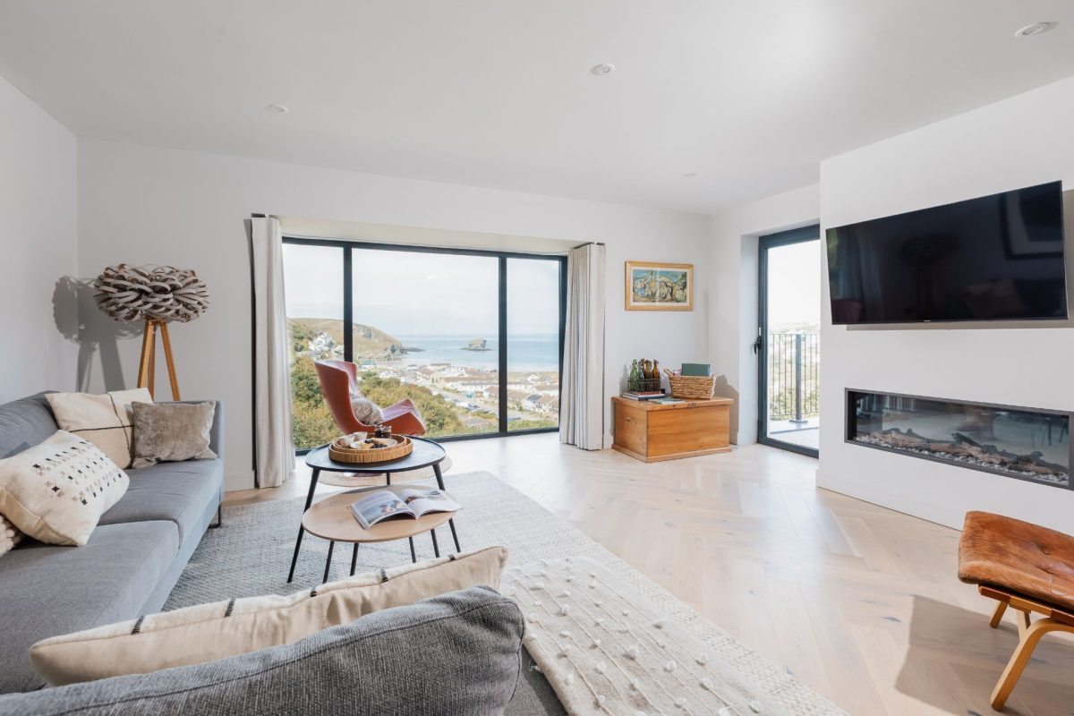 The living room at Tamarind Tide, Cornwall