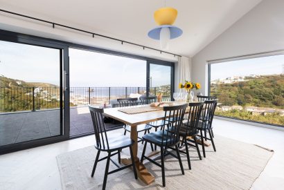 The dining area at Tamarind Tide, Cornwall