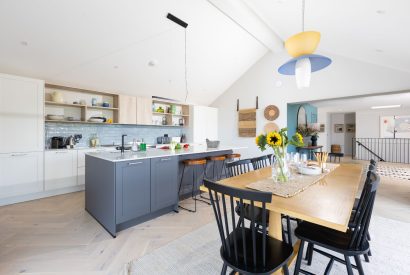 The dining kitchen at Tamarind Tide, Cornwall
