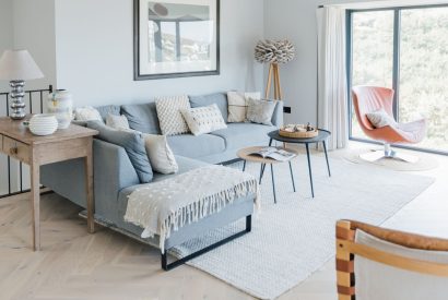 The living room at Tamarind Tide, Cornwall
