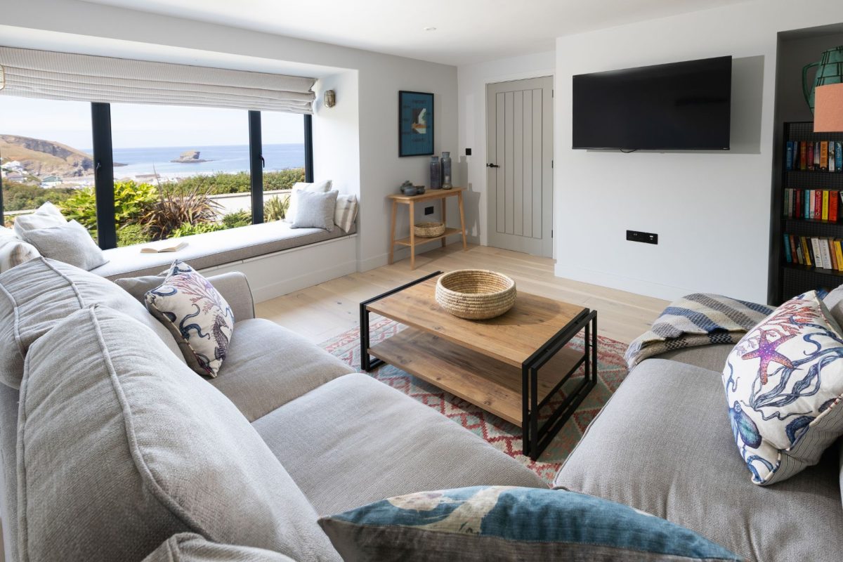 The living room at Tamarind Tide, Cornwall