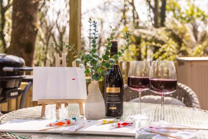 Outdoor dining space at The Enchanted Cottage, Cornwall