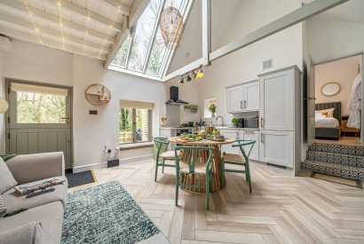 The open plan living space at The Enchanted Cottage, Cornwall