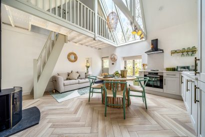 The open plan living space at The Enchanted Cottage, Cornwall