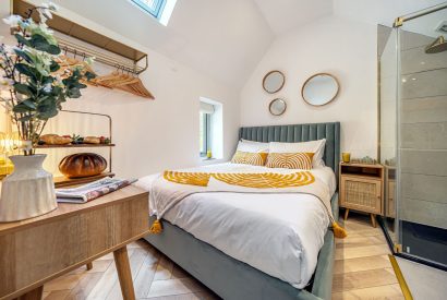 The king sized bedroom at The Enchanted Cottage, Cornwall