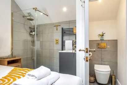 The shower area at The Enchanted Cottage, Cornwall