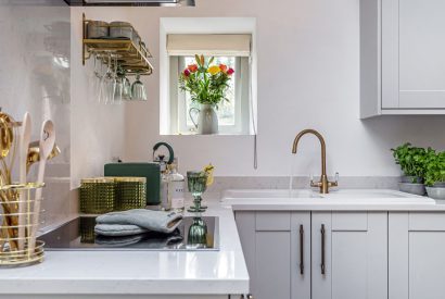 The kitchen at The Enchanted Cottage, Cornwall