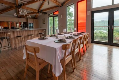 The dining space at Crescent House, Lake District