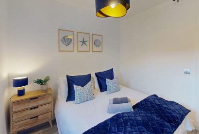 A king size bedroom at The Tide House, Cornwall