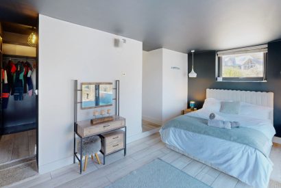 A king size bedroom at The Tide House, Cornwall