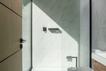 A shower room at The Bridge House, Hampshire