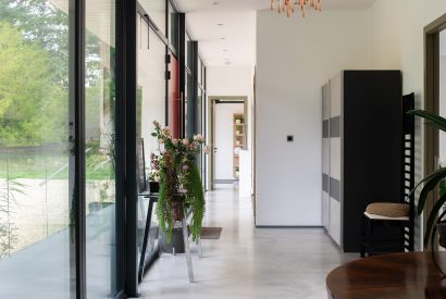 A glass walkway at The Bridge House, Hampshire