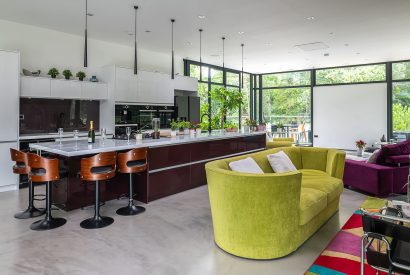 The open plan living space at The Bridge House, Hampshire