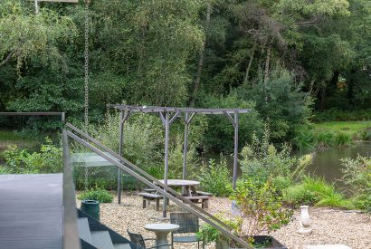 Outdoor seating area at The Bridge House, Hampshire