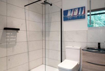 A shower room at The Bridge House, Hampshire