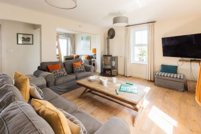 The living room at Sunset Sands, Cornwall
