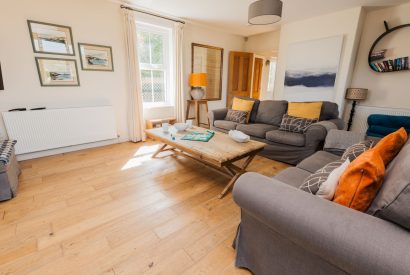 The living room at Sunset Sands, Cornwall