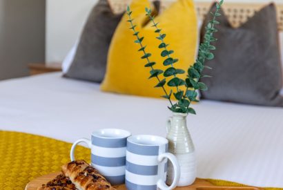 A king size bedroom at Sunset Sands, Cornwall