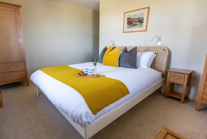 A king size bedroom at Sunset Sands, Cornwall