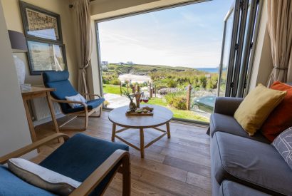 The living room at Sunset Sands, Cornwall