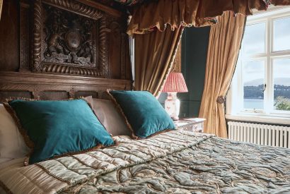 A four poster bed at Ty Culfor, Anglesey