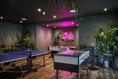 The games room at Ty Culfor, Anglesey