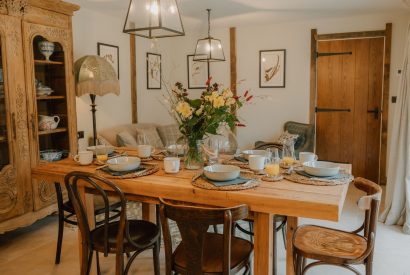 The dining area at Fox Hallow, Cheshire