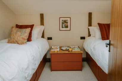 A twin bedroom at Fox Hallow, Cheshire