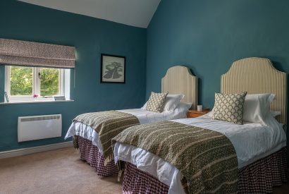 The twin bedroom at Wyvern House, Shropshire
