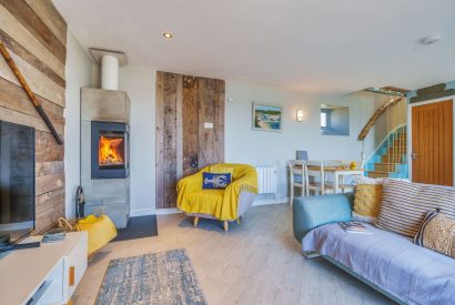 The living space at Lightkeepers Cottage, Cornwall