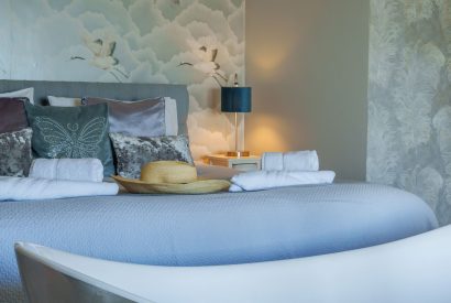 The super-king size bedroom at Lightkeepers Cottage, Cornwall