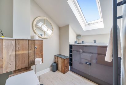 The shower room at Lightkeepers Cottage, Cornwall