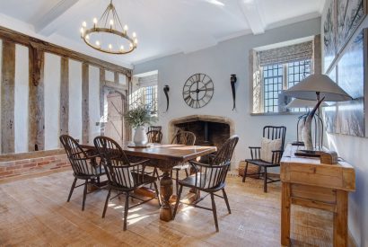 The dining table at The Priory Gatehouses, Essex