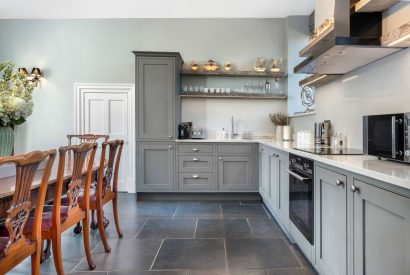 The dining kitchen at The Priory Gatehouses, Essex