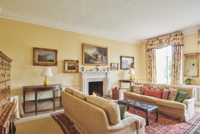 The living room at North Wessex Manor, Oxfordshire