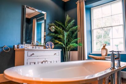 A roll top bath at Meadfoot Manor, Torquay, Devon