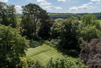 The tennis court at Chulmleigh Manor, Devon